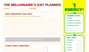 The Millionaire's Day Planner (Free 1-Page Productivity Tool)